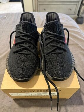 adidas Yeezy Boost 350 V2 Black with Red Stripe